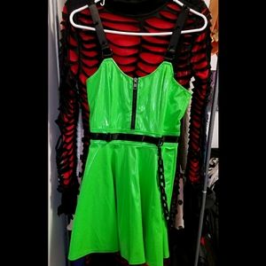 Current Mood dollskill neon green dress size s